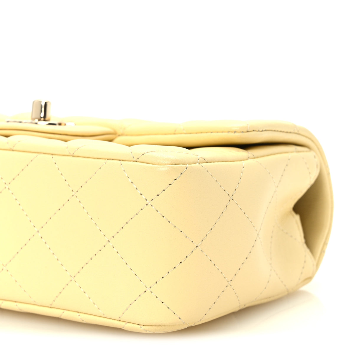 Chanel Lambskin Quilted Mini Rectangular Flap Light Yellow 11 of 12