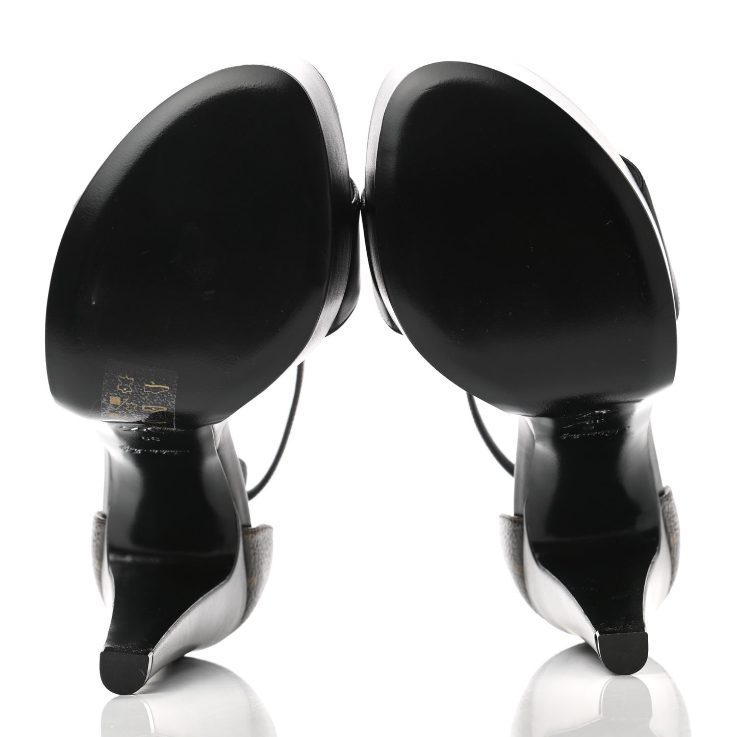 Patent Monogram Afterglow Platform Sandals 39 Black