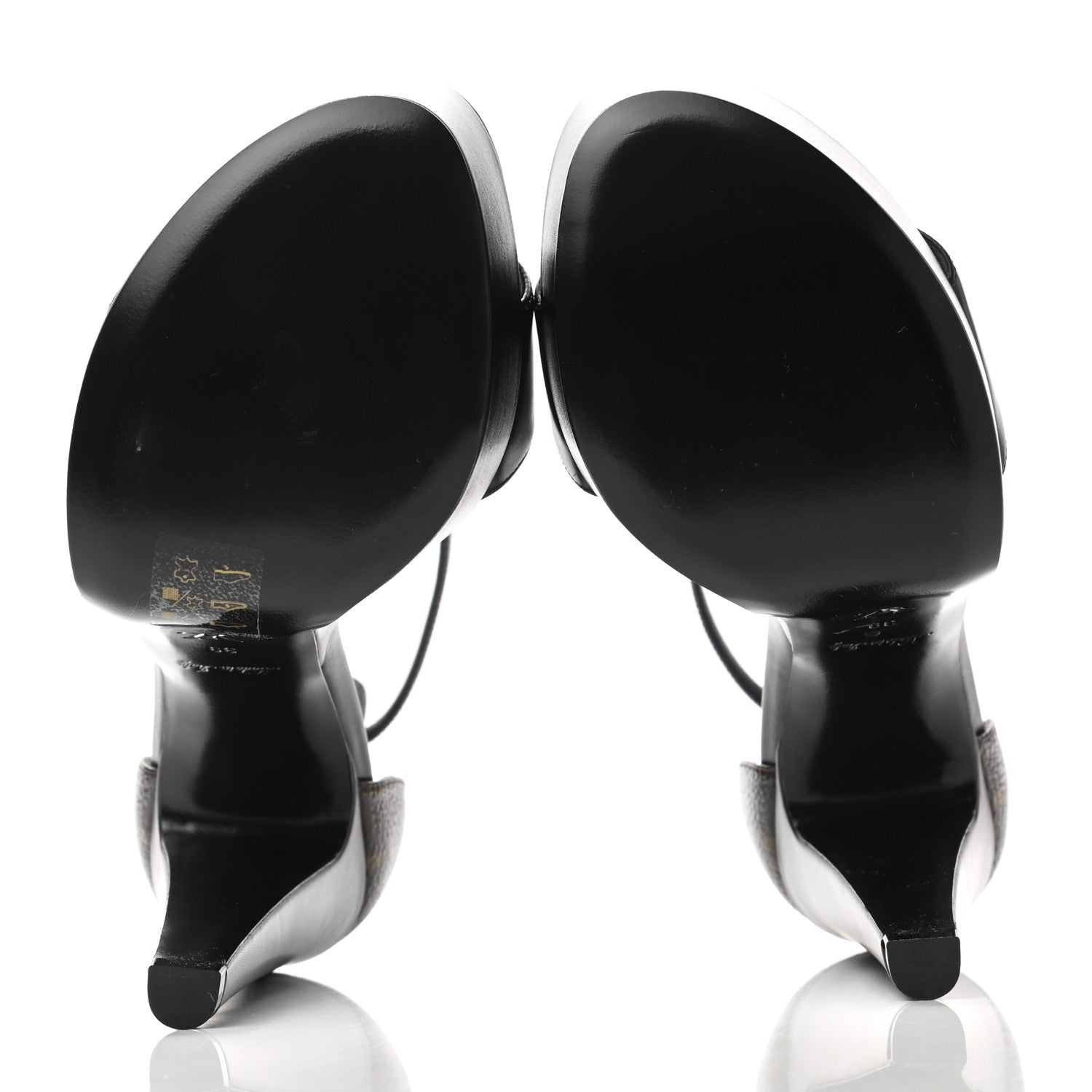 Louis Vuitton Patent Monogram Afterglow Platform Sandals 39 Black 5 of 8