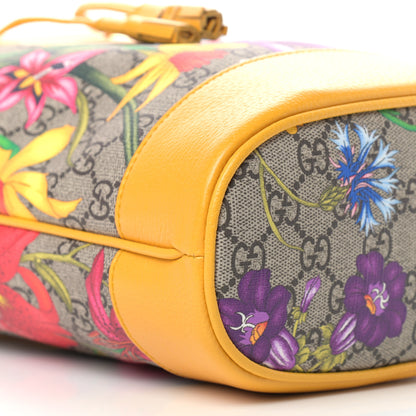 Gucci GG Supreme Monogram Flora Small Ophidia Bucket Bag Beige Multicolor Crop 8 of 9