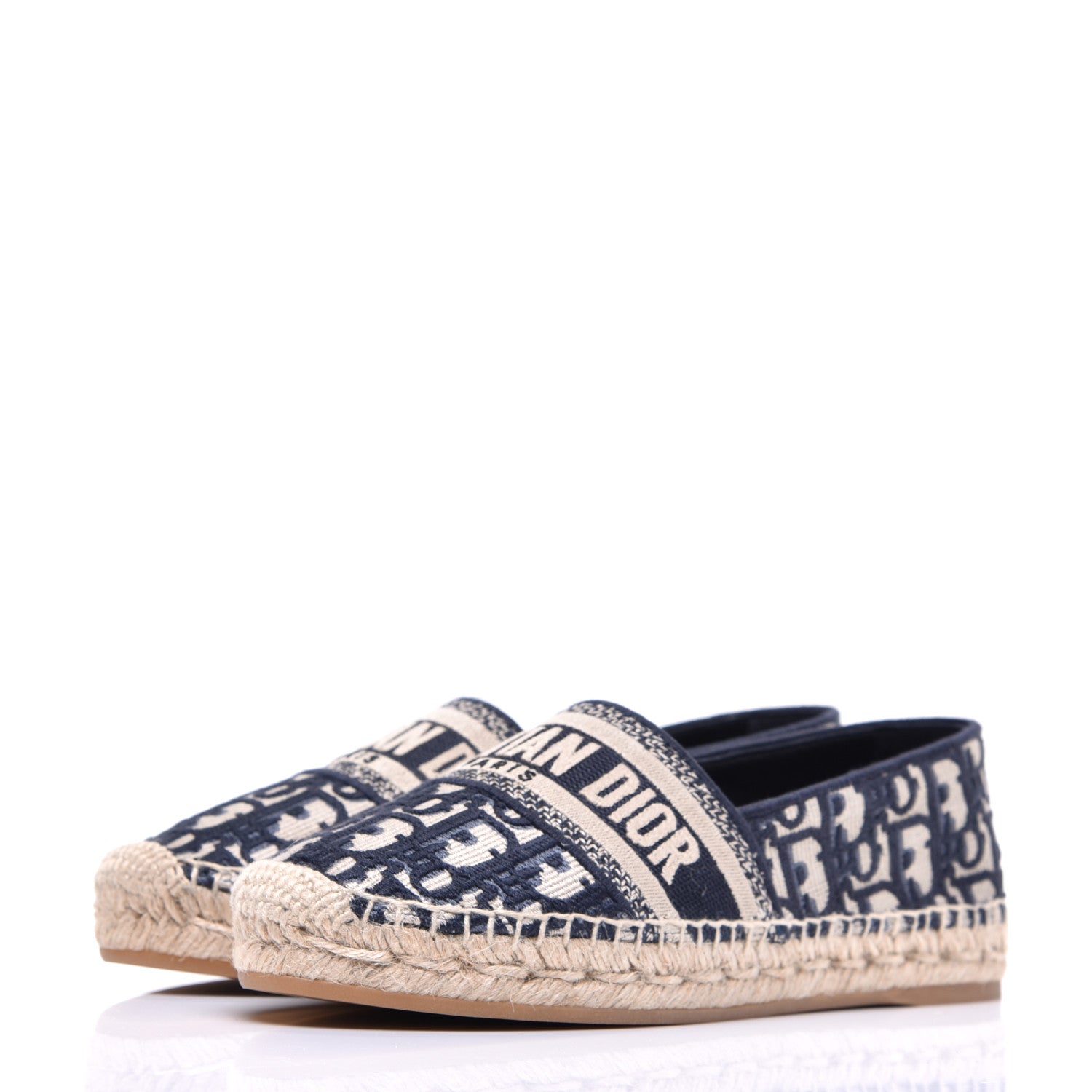 Christian Dior Oblique Embroidered Granville 15mm Espadrilles 37 Deep Blue 3 of 9