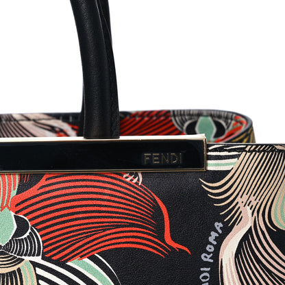 Fendi Calfskin Orchid Petite 2Jours Tote Black Multicolor 9 of 11