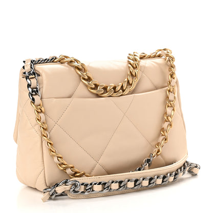 Chanel Lambskin Quilted Medium Chanel 19 Flap Light Beige 3 of 9