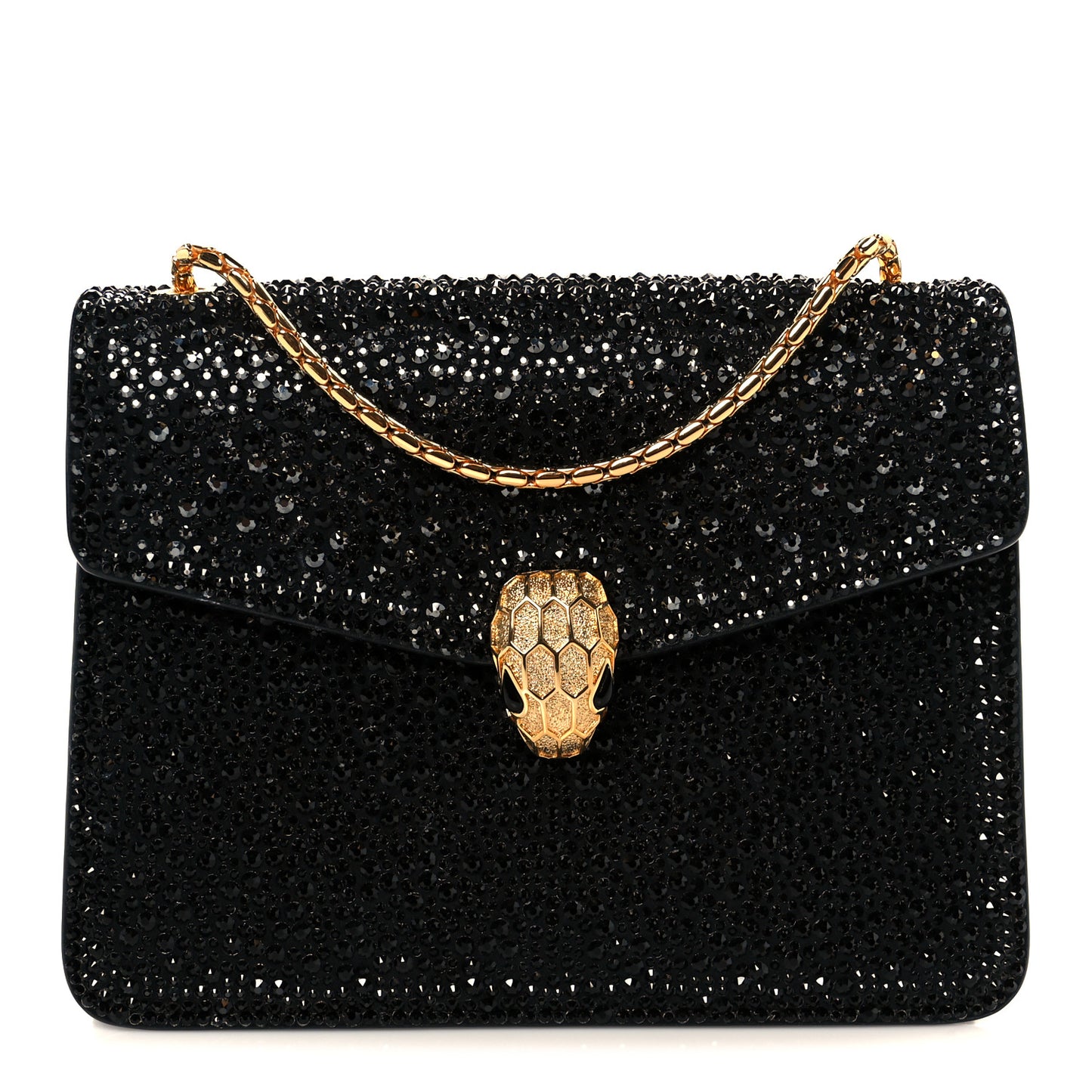 Crystal Serpenti Forever Small Crossbody Bag Black