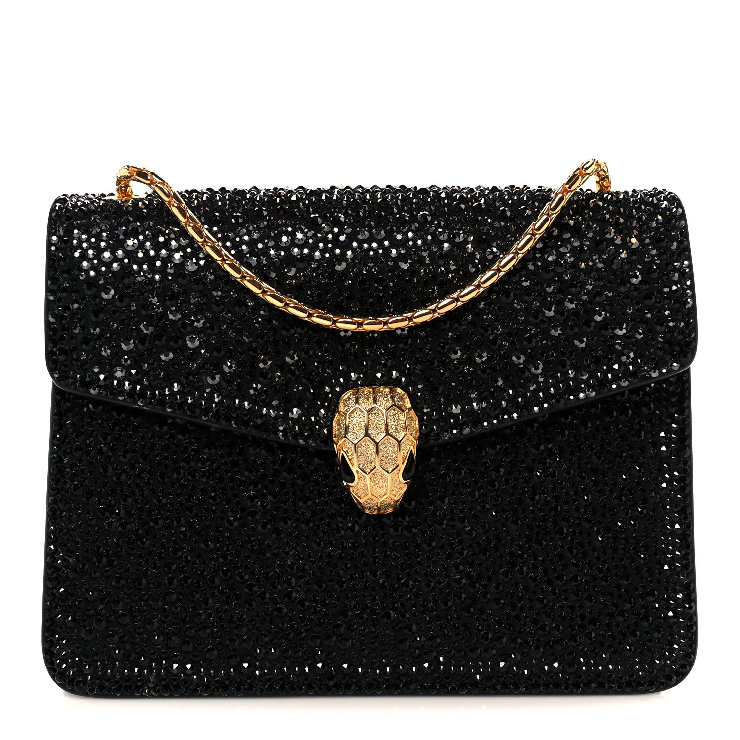 Bulgari Crystal Serpenti Forever Small Crossbody Bag Black 1 of 9
