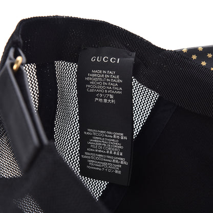 Gucci X SEGA Calfskin GUCCY Stars Baseball Hat S Black Gold 7 of 7