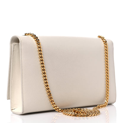 Saint Laurent Grain De Poudre Small Monogram Kate Satchel Crema Soft 3 of 13