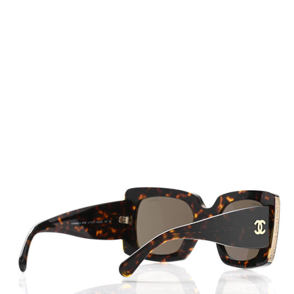 Chanel Acetate Rectangle Sunglasses 5435 Tortoise 4 of 8