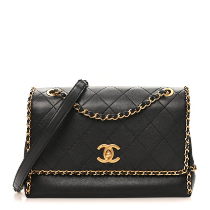 Chanel Calfskin Stitched Chain Flap Black 1 of 10