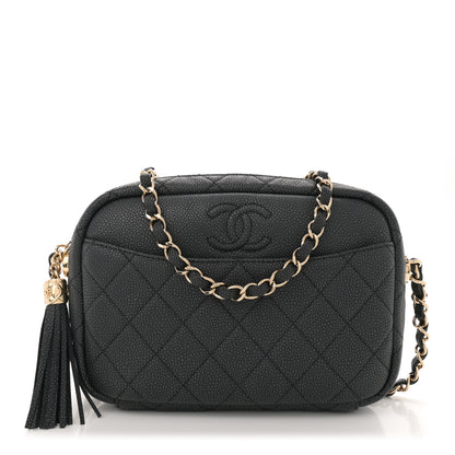 Chanel Iridescent Caviar Quilted Small Coco Tassel Camera Case Black 1 of 11