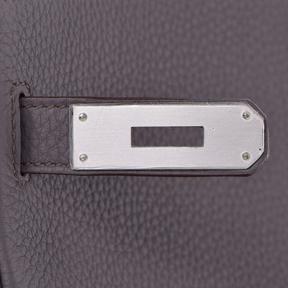 Hermes Togo Horseshoe Kelly Retourne 35 Etain Bleu Tempete 25 of 36