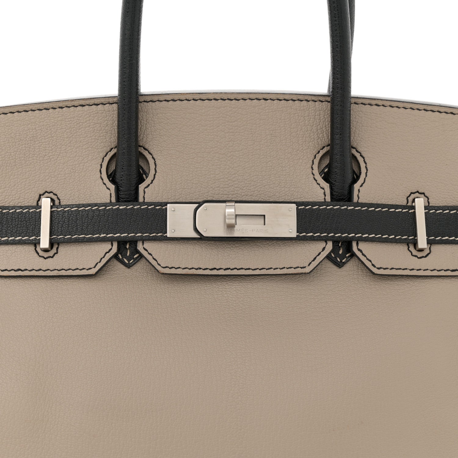 Hermes Chevre Mysore Horseshoe Birkin 30 Gris Tourterelle Black 8 of 15