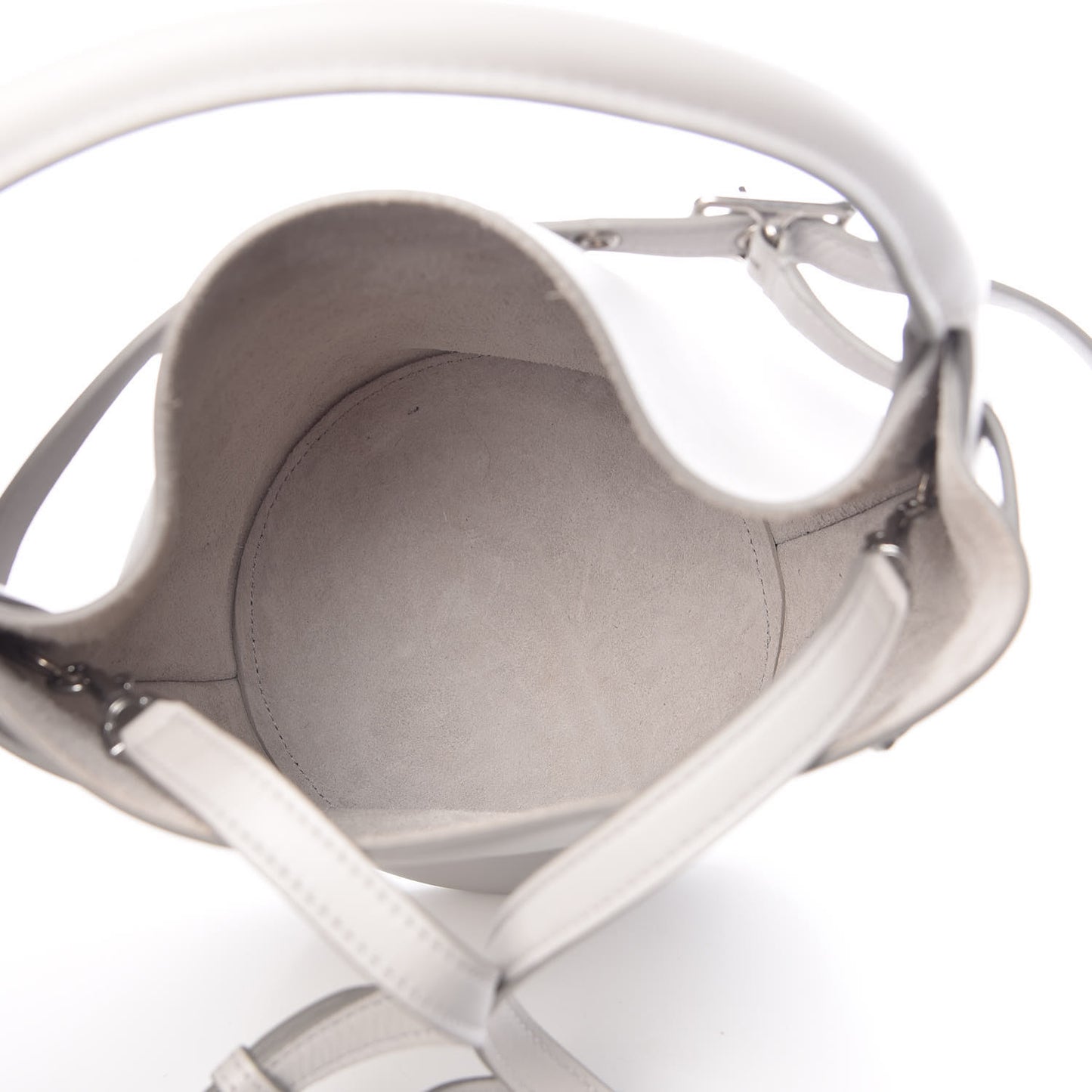 Smooth Calfskin Nano Big Bag Bucket Light Grey