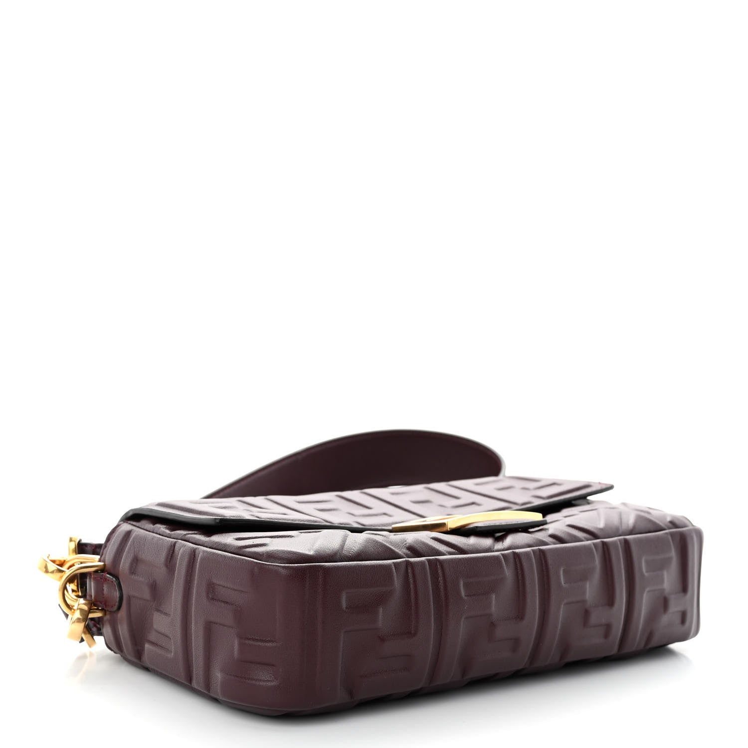 Fendi Nappa FF 1974 Embossed Baguette Granata 4 of 9