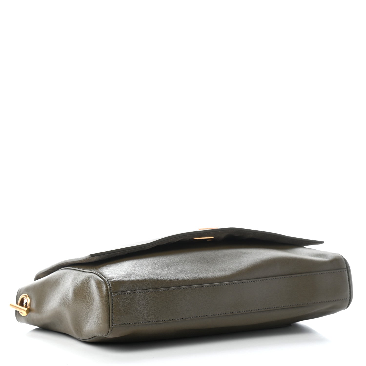 Saint Laurent Smooth Calfskin Suede Medium Reversible Monogram Kate Satchel Olive 6 of 11