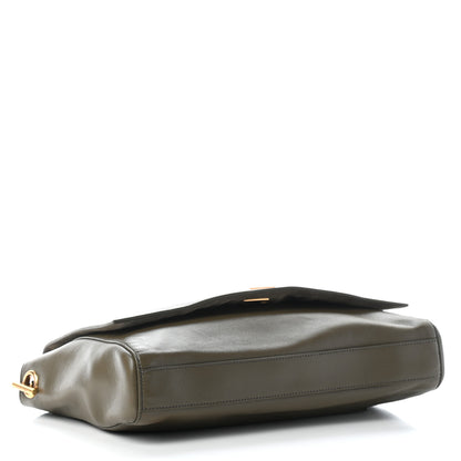 Saint Laurent Smooth Calfskin Suede Medium Reversible Monogram Kate Satchel Olive 6 of 11