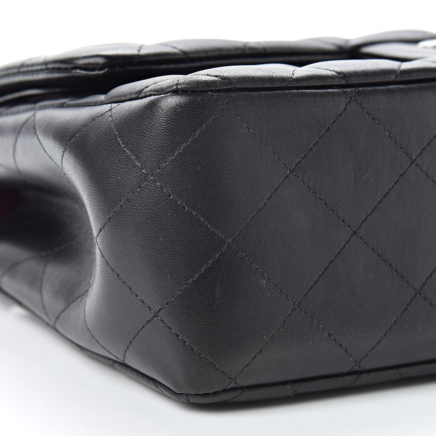 Lambskin Quilted Jumbo Double Flap Black