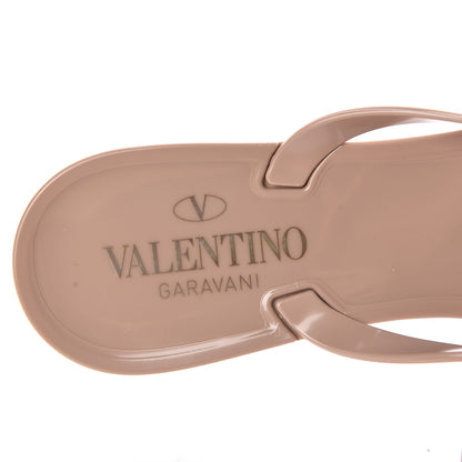Valentino Garavani PVC Jelly Rockstud Bow Thong Sandals 38 Poudre 5 of 7