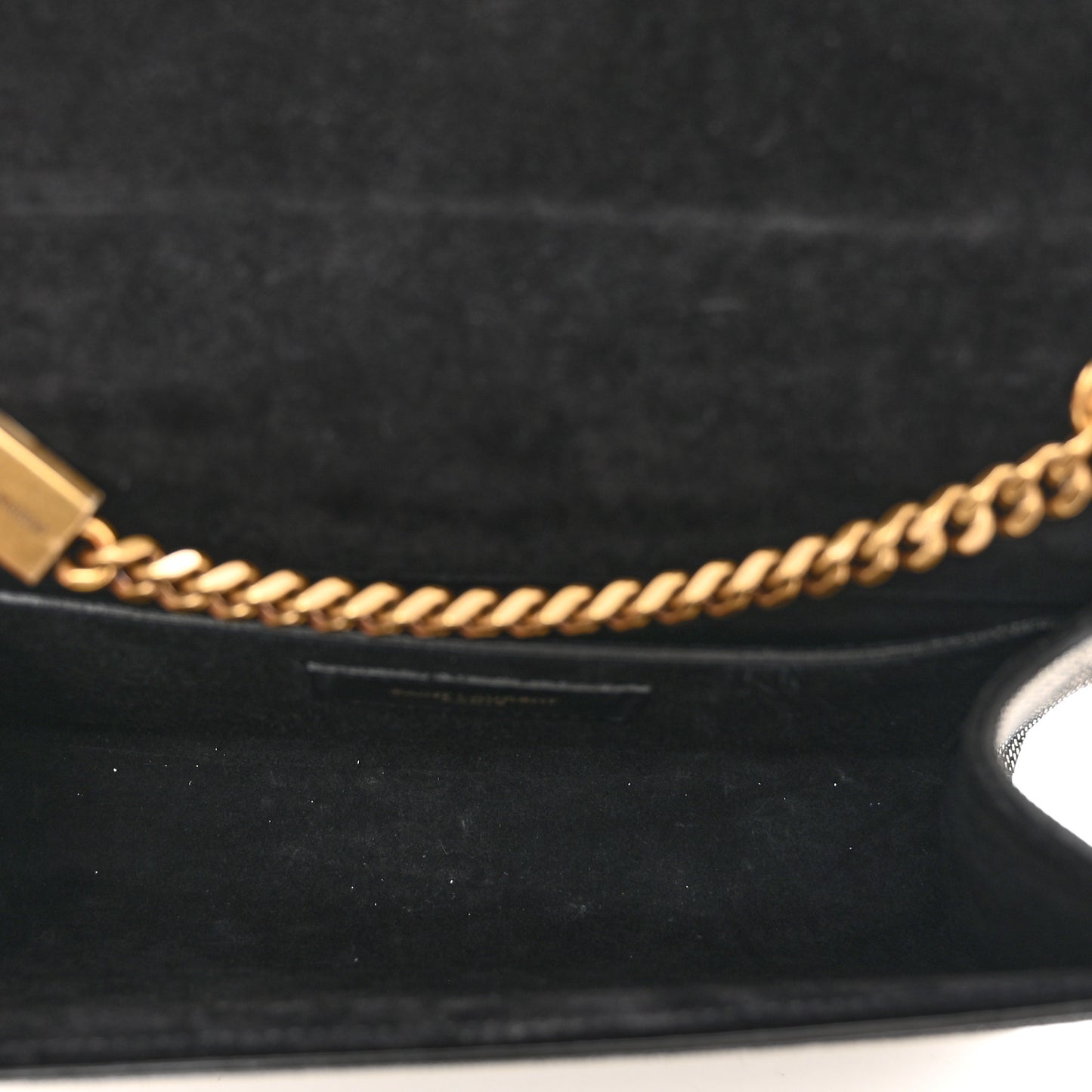 Metallic Calfskin Small Monogram Kate Satchel Black Argento