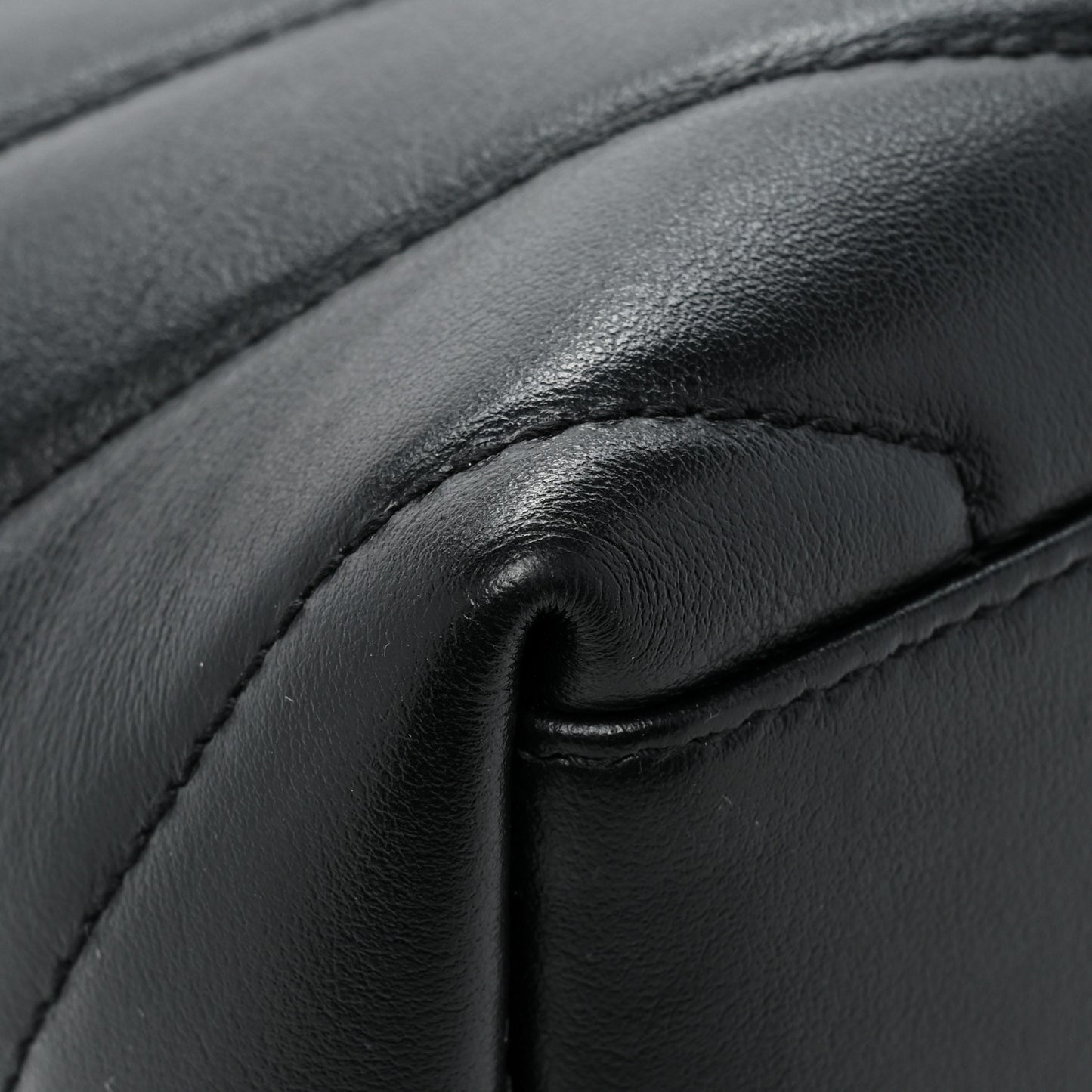 Calfskin Y Quilted Monogram Monochrome Small Loulou Chain Satchel Black