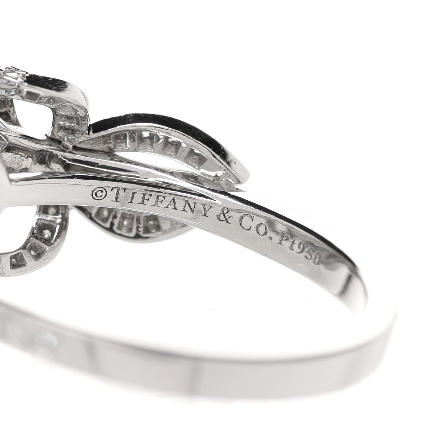 Platinum Aquamarine Diamond 1.54ct Double Bow Ring 52 6