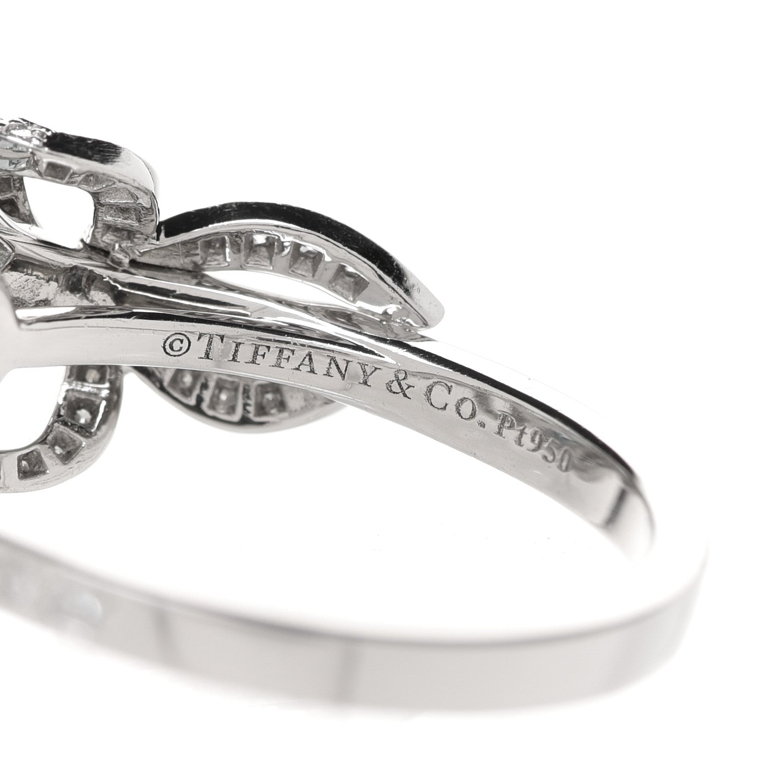 Tiffany Platinum Aquamarine Diamond 1.54ct Double Bow Ring 52 6 5 of 6