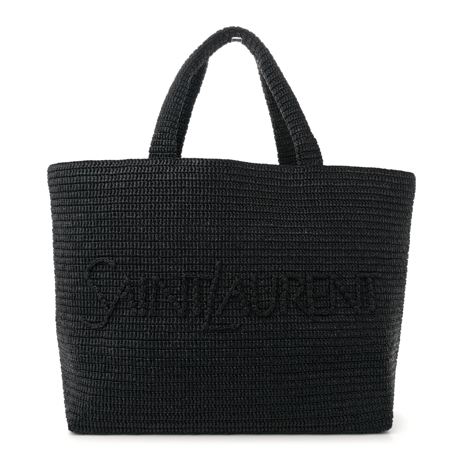 Saint Laurent Raffia Logo Tote Black 1 of 9