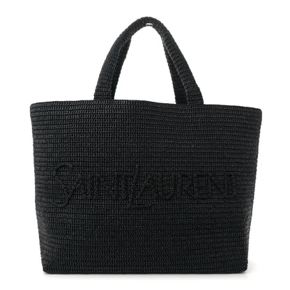Saint Laurent Raffia Logo Tote Black 1 of 9