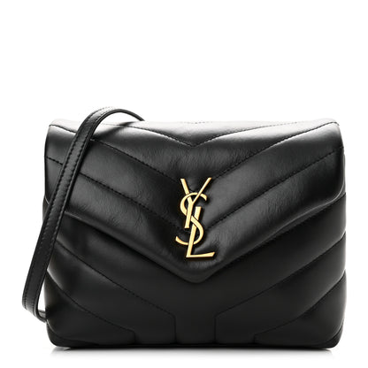 Saint Laurent Calfskin Y Quilted Monogram Toy Loulou Crossbody Bag Black 1 of 11