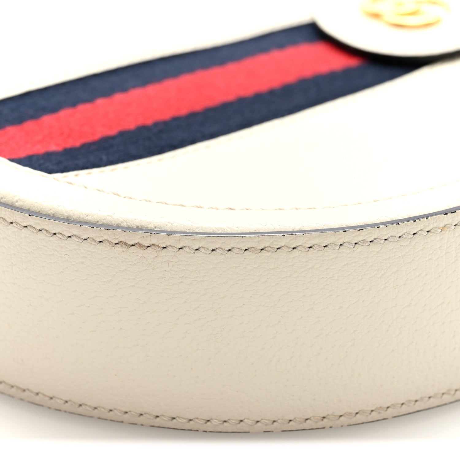 Gucci Textured Calfskin Web Mini Ophidia Round Shoulder Bag Mystic White 10 of 10