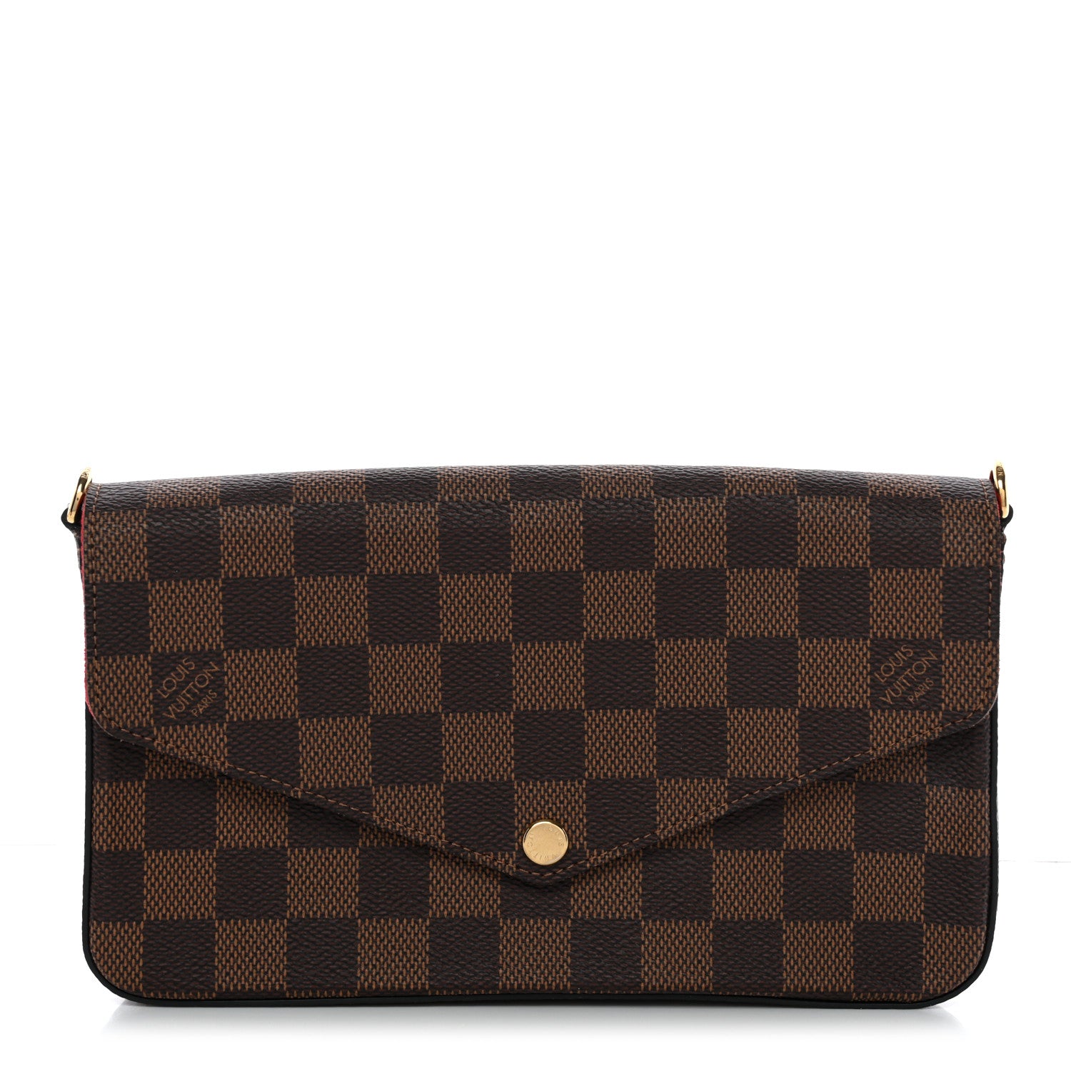 Louis Vuitton Damier Ebene Pochette Felicie Chain Wallet 1 of 11