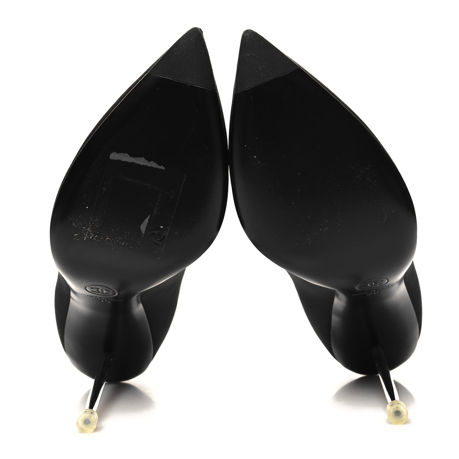 Chanel Silk Crepe CC Pumps 36 Black 5 of 9