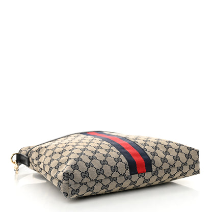 Gucci GG Supreme Monogram Web Flat Messenger Bag Navy 4 of 12