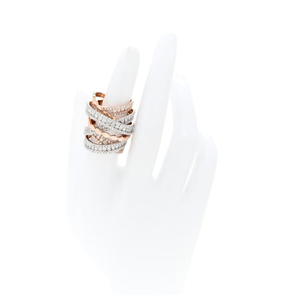 Parker & West by FASHIONPHILE 18K Rose White Gold Diamond 4.90ctw Elongated Crossover Ring 54 7 2 of 5