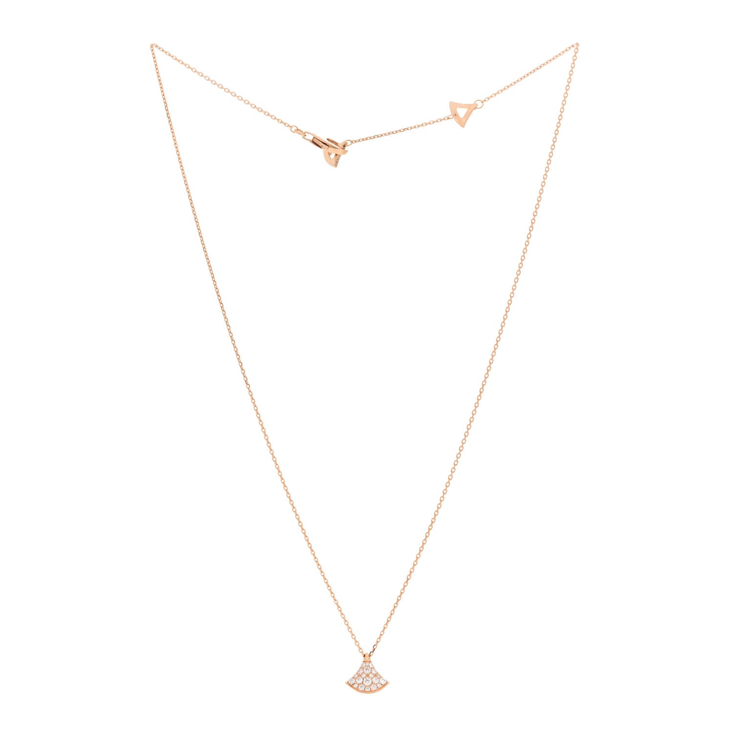 Bulgari 18K Rose Gold Diamond Divas' Dream Mini Pave Pendant Necklace 3 of 5