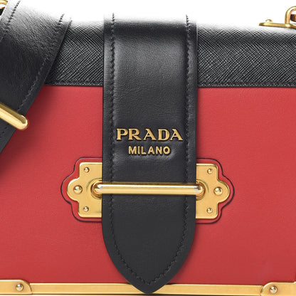 Prada City Calfskin Saffiano Cahier Bag Fuoco Black 9 of 15