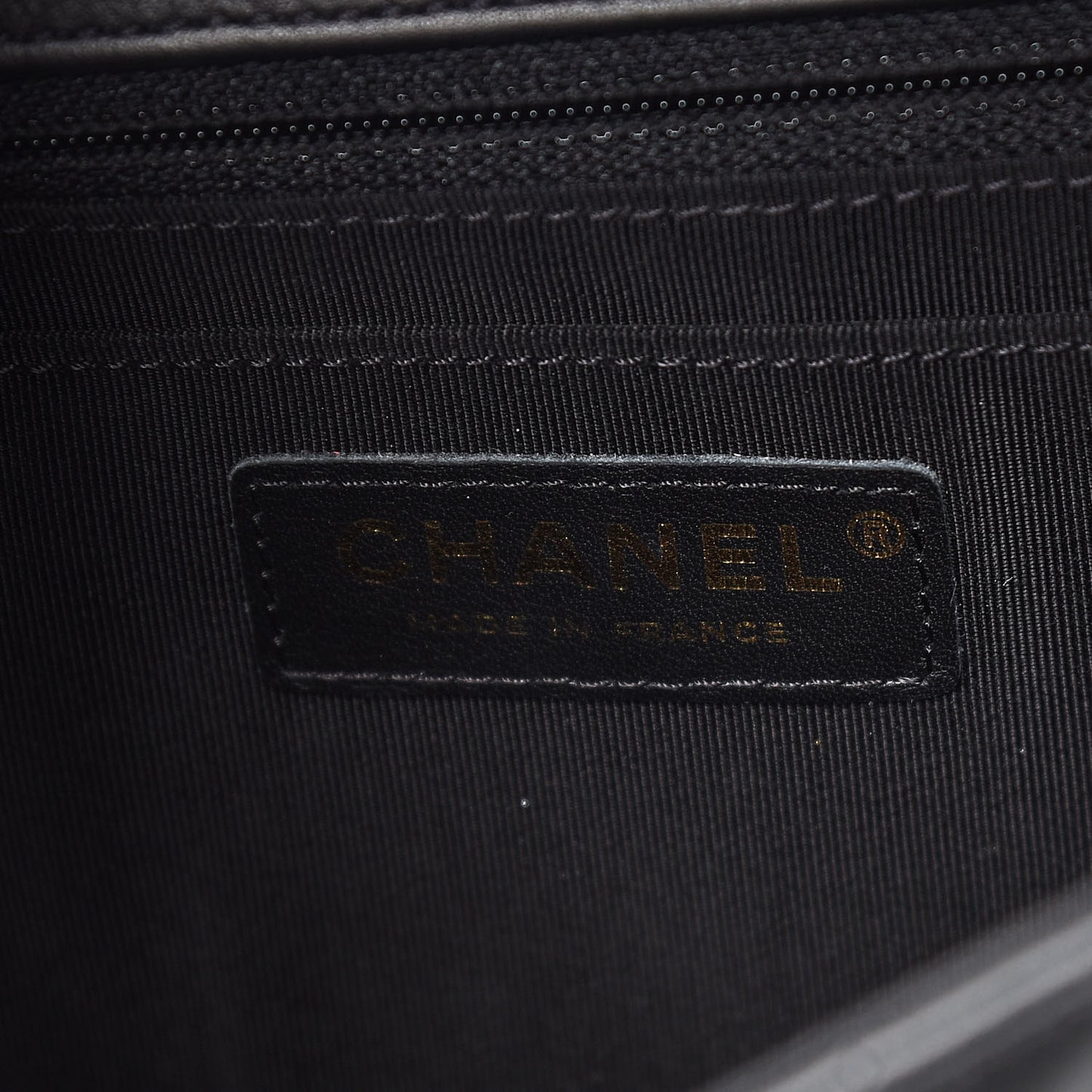 Calfskin Chevron Quilted Statement Flap Black