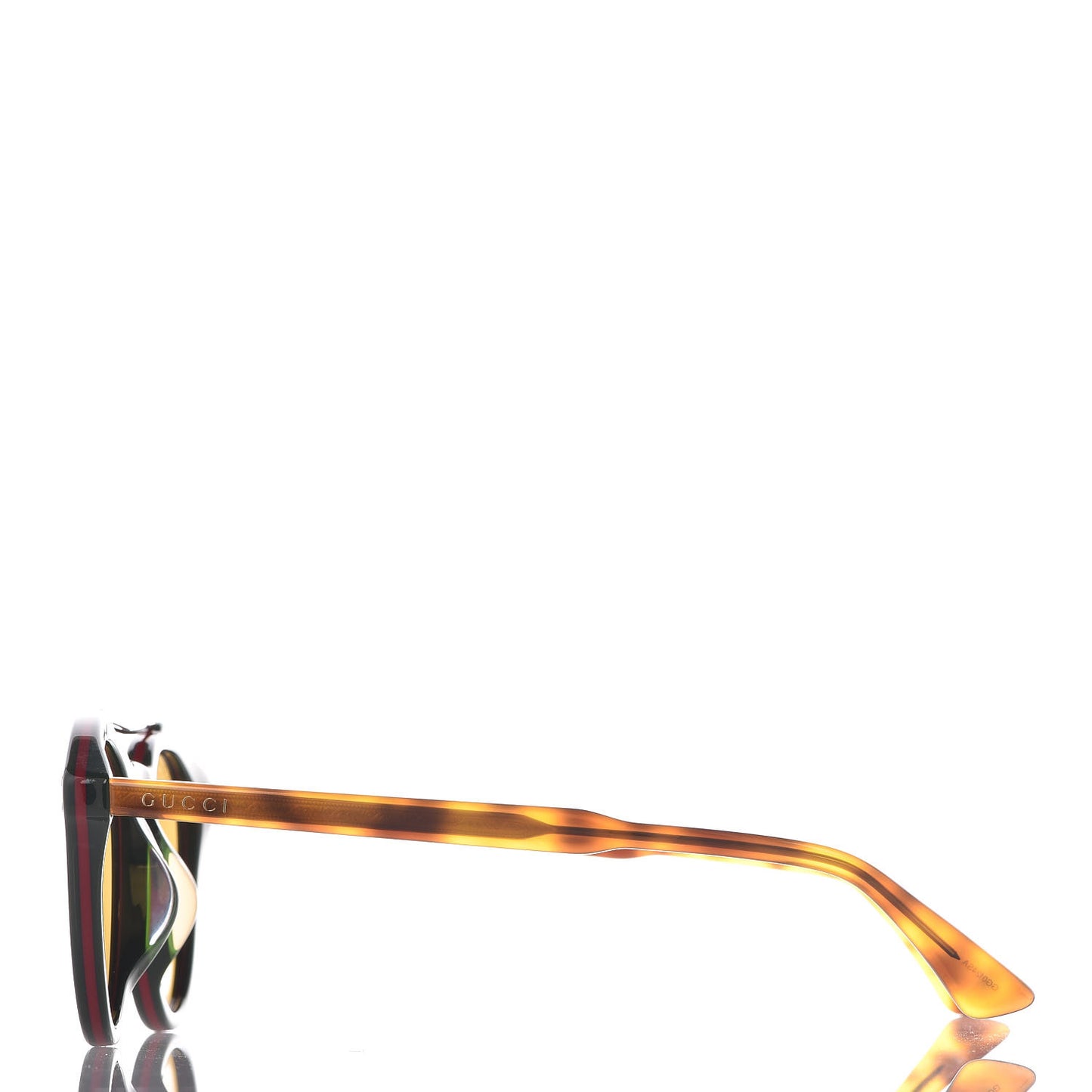 Acetate Vintage Round GG 0124SA Sunglasses Green Tortoise