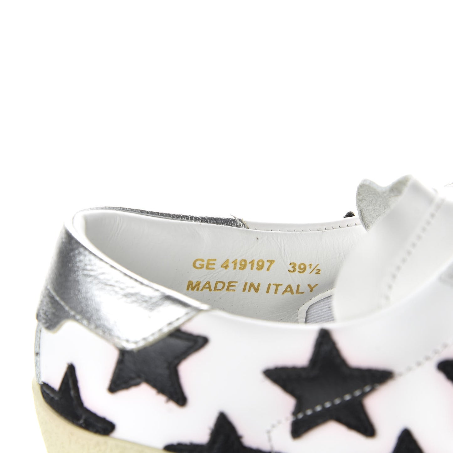 Calfskin Star Court Sneakers 39.5 White Black