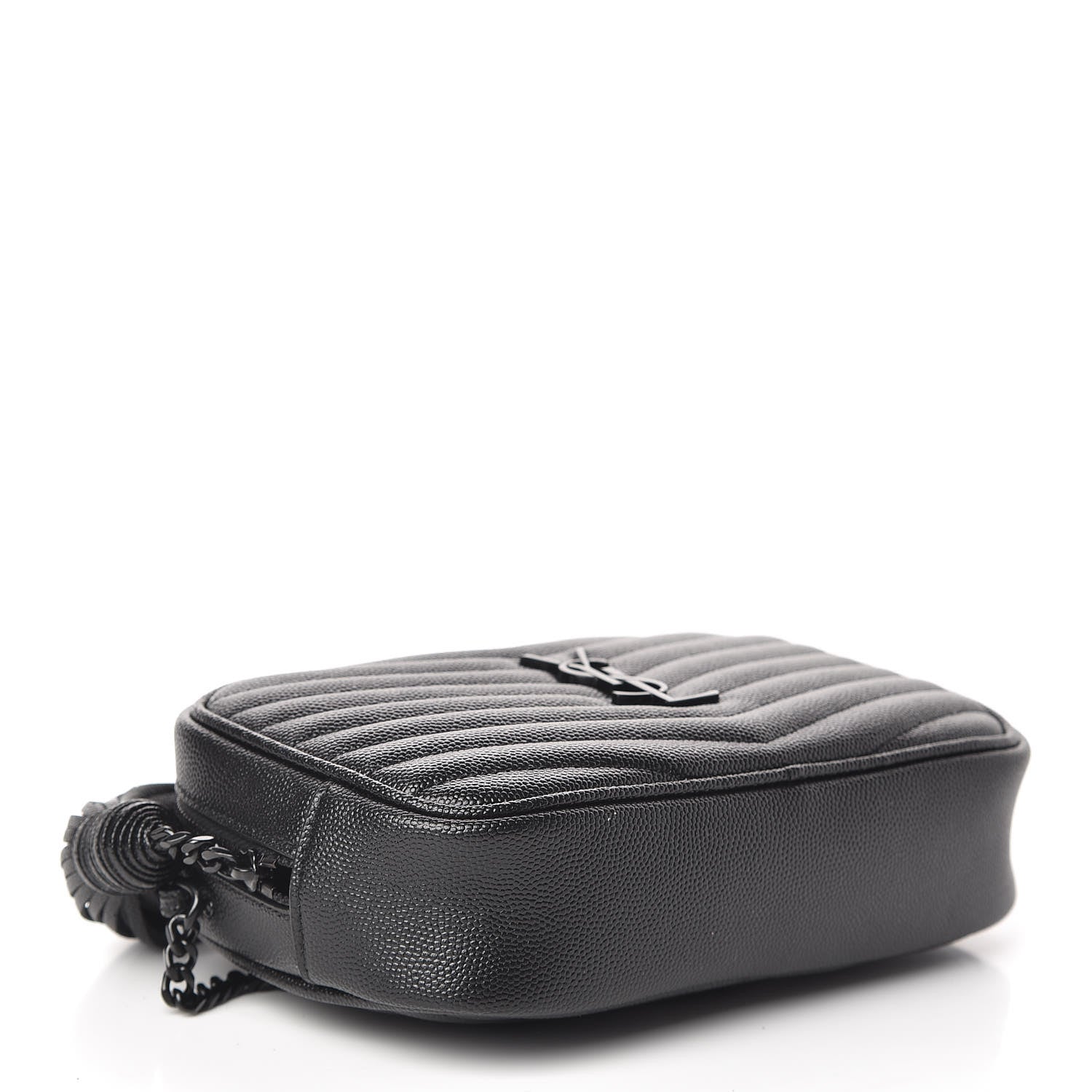 Saint Laurent Grain De Poudre Matelasse Monogram Mini Lou Camera Bag Black 4 of 11