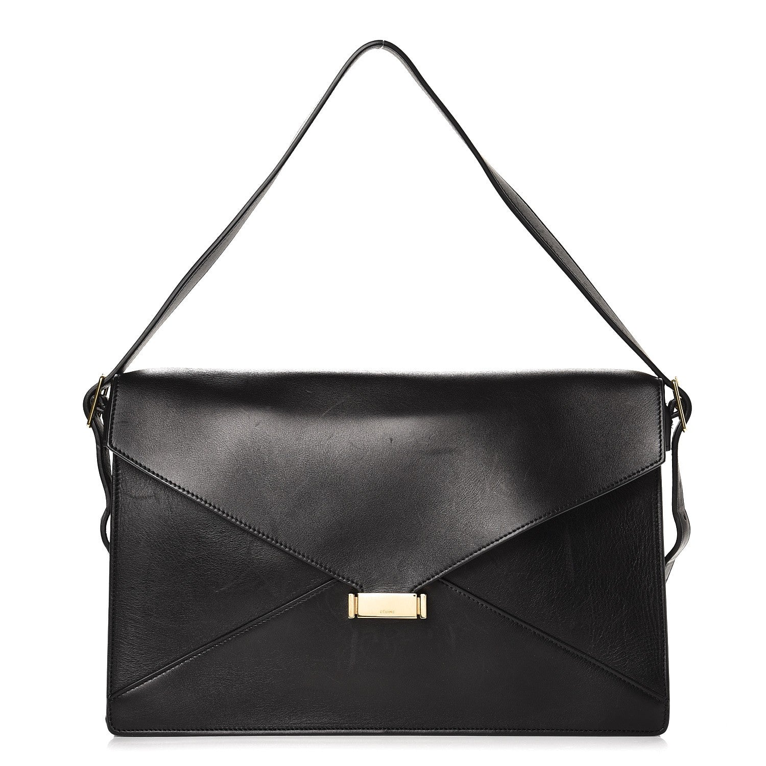Celine Smooth Calfskin Medium Diamond Shoulder Bag Black 1 of 10