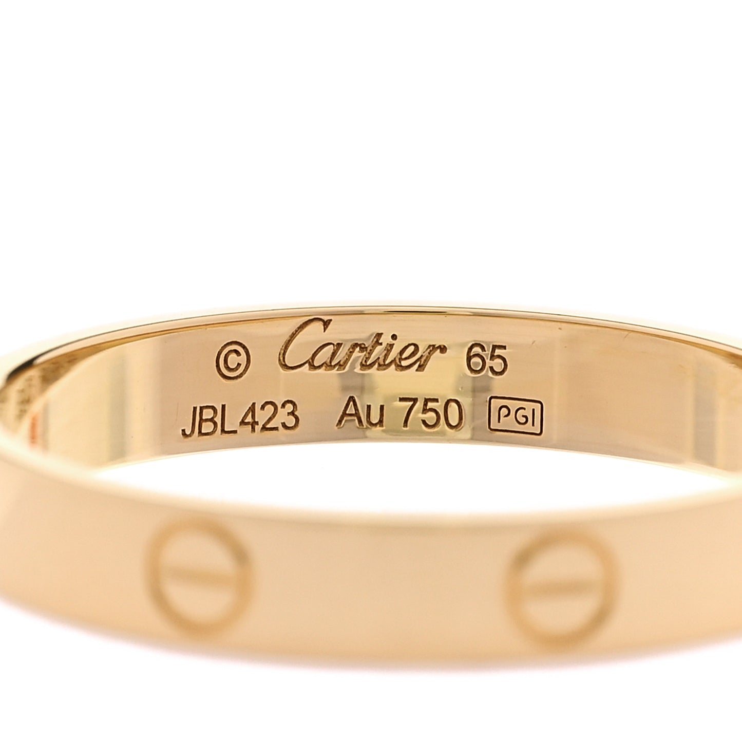 18K Yellow Gold 3.5mm LOVE Wedding Band Ring 65 11