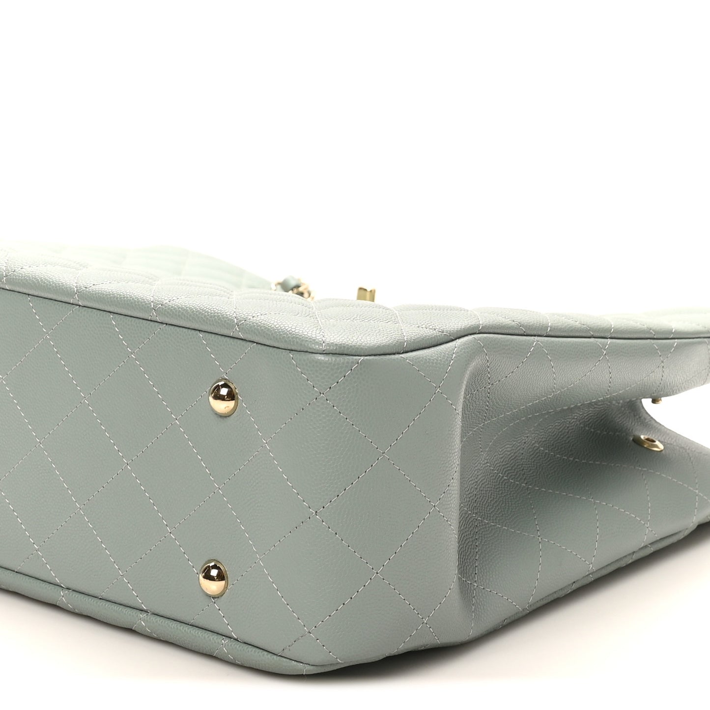 Caviar Quilted Large Classic Shopping Tote Light Green