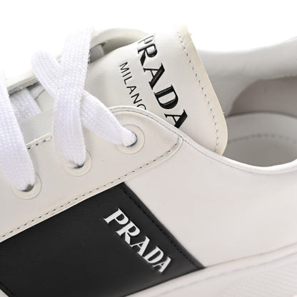 Prada Vitello Soft Logo 45mm Platform Sneakers 39 White Black 11 of 13