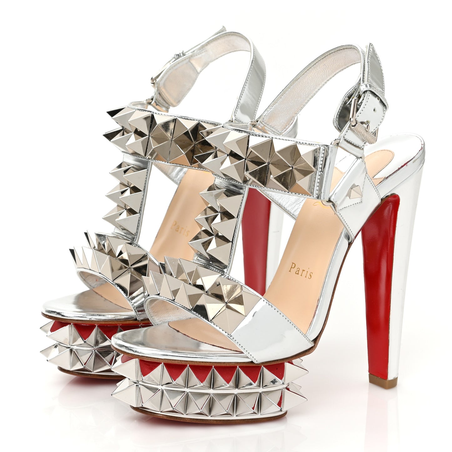 Metallic Specchio Cybersandale 150 Pumps 36 Silver