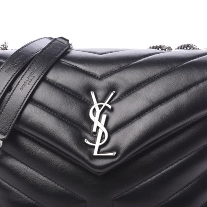 Saint Laurent Calfskin Y Quilted Monogram Small Loulou Chain Satchel Black 9 of 9