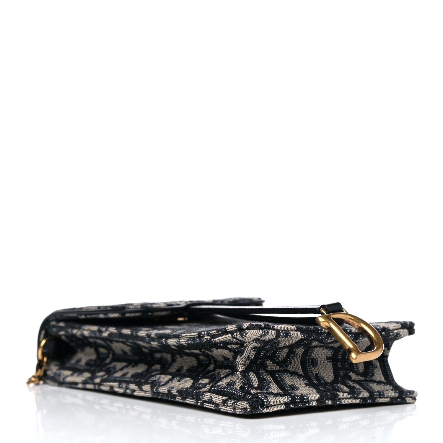 Christian Dior Oblique Vertical Saddle Pouch Blue 4 of 9