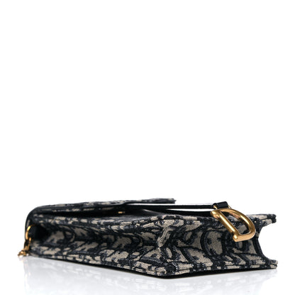 Christian Dior Oblique Vertical Saddle Pouch Blue 4 of 9