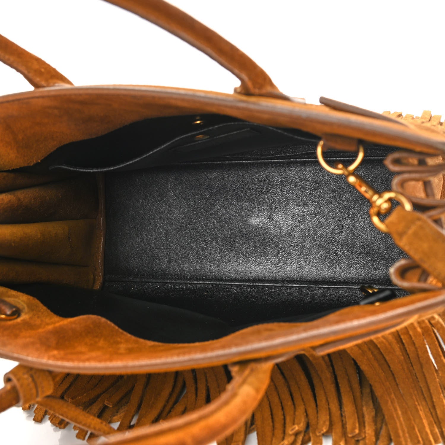 Saint Laurent Suede Fringe Baby Sac De Jour Brown 4 of 14