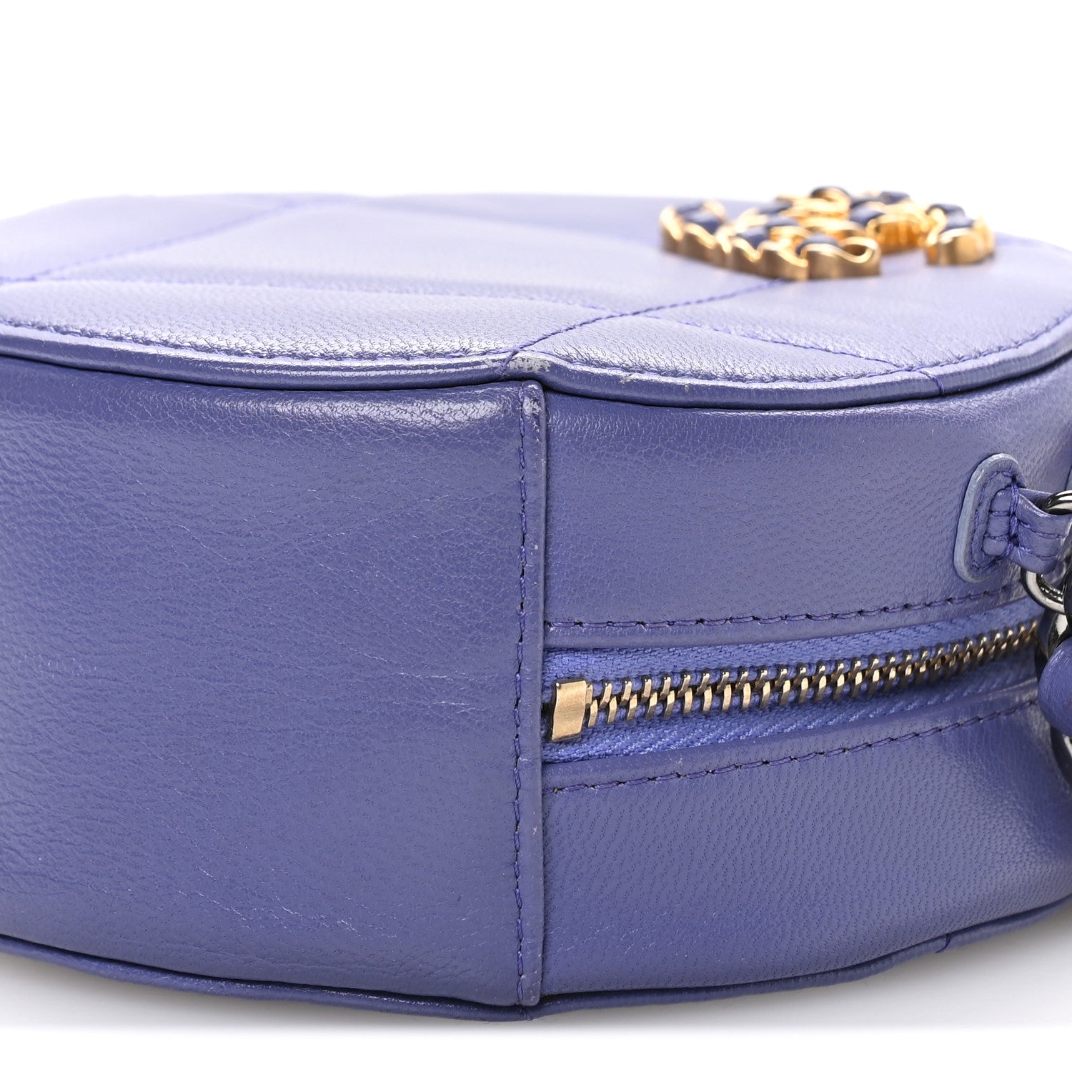 Chanel Lambskin Quilted Chanel 19 Round Clutch With Chain Purple 10 of 10